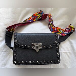 Mersi Black Studded Crossbody Bag